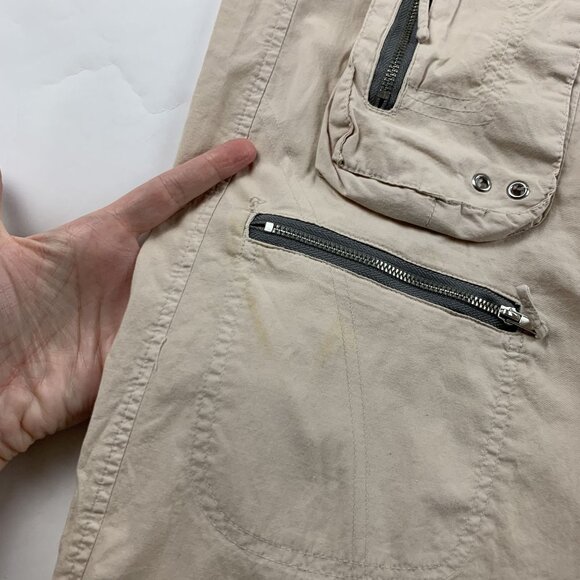 Johnny Was Tan Lightweight Poplin Wide Leg Cargo Pant 6 - Picture 3 of 9